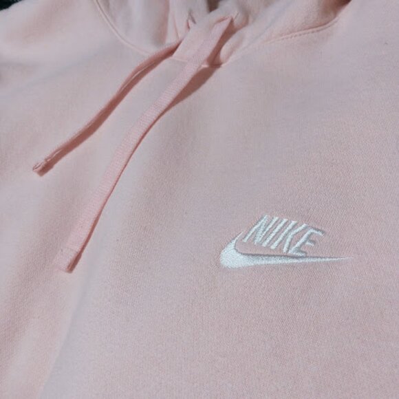 NIKE Pink Fleece Hoodie Sweatshirt Loungewear Athleisure Streetwear Unisex XXL - Picture 3 of 7